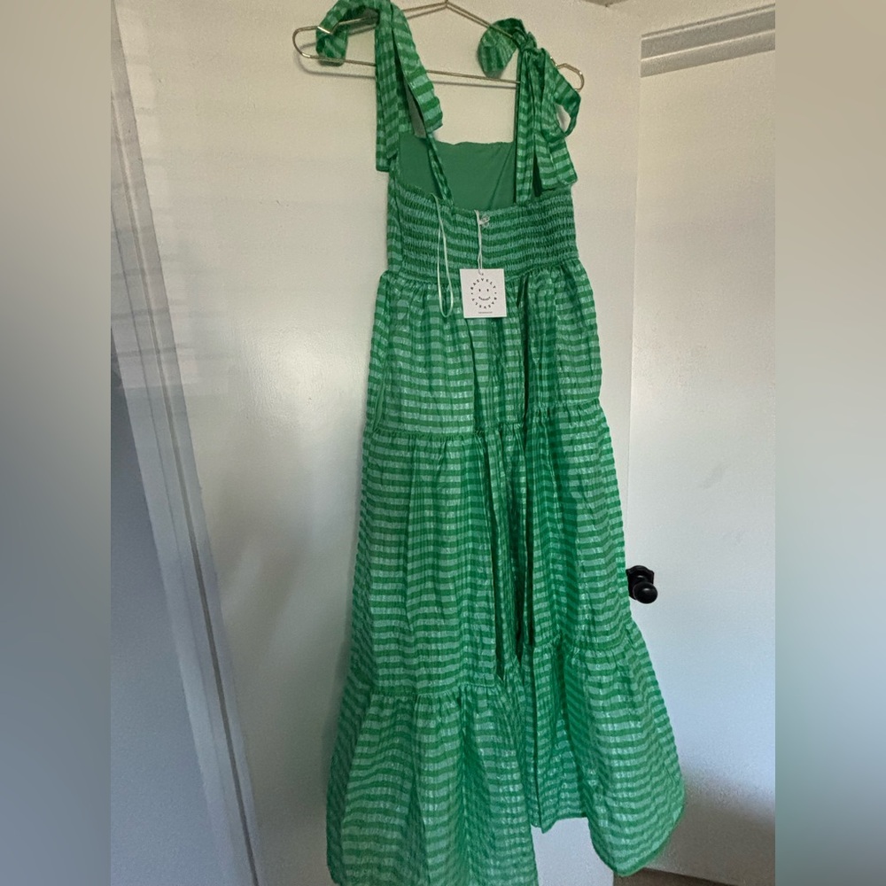 Blue & Green Striped Maxi Dress - Picture 4 of 4